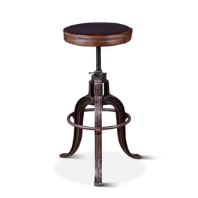 World Interiors Sterling Dark Brown Adjusting Barstool