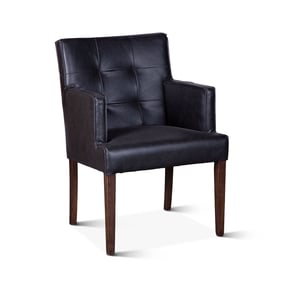 World Interiors Avery Black Leather Armchair