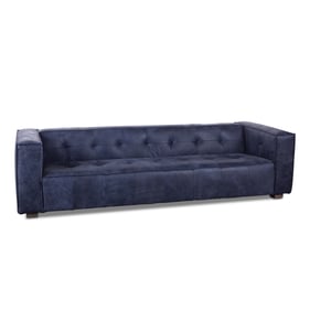 World Interiors Portia Antique Blue Leather Sofa