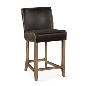 World Interiors Avery Dark Brown Leather Counter Chair