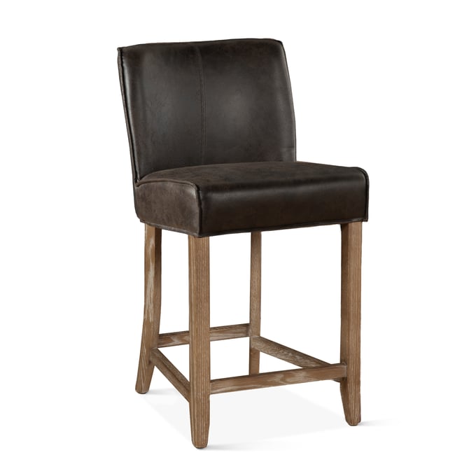 World Interiors Avery Dark Brown Leather Counter Chair WIF-ZWAVECCNAT