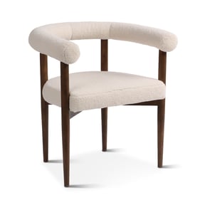 World Interiors Ava Walnut White Arm Chair