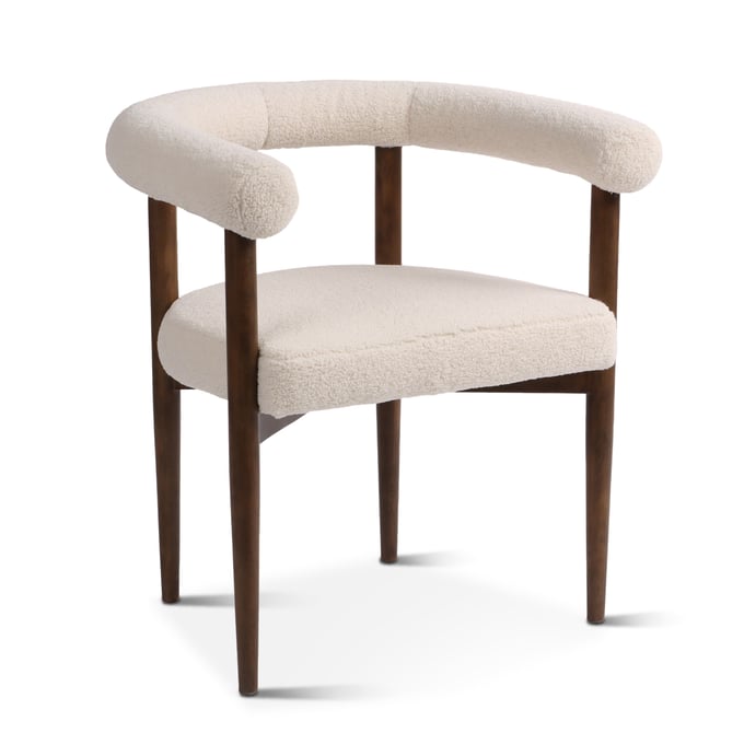 World Interiors Ava Walnut White Arm Chair WIF-ZWAVAACWN