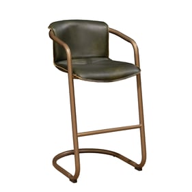 World Interiors Chiavari Green Leather Bar Chair