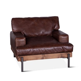 World Interiors Chiavari Geisha Brown Leather Arm Chair