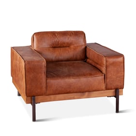 World Interiors Chiavari Vintage Cognac Leather Arm Chair