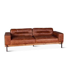 World Interiors Chiavari Vintage Cognac Leather Sofa