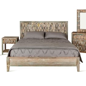 World Interiors Cordoba Teal 2pc Bedroom Set with King Bed