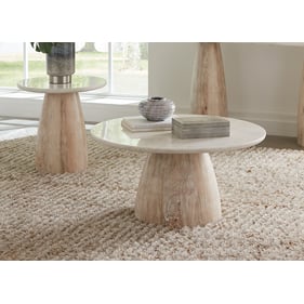 World Interiors Palm Desert White Marble 3pc Coffee Table