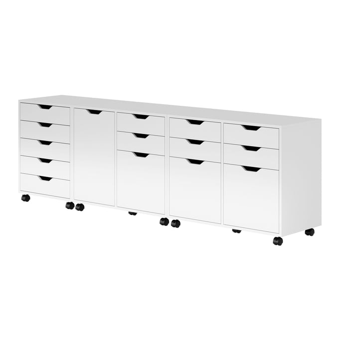 Halifax 5 Drawer Cabinet with Casters White - Winsome