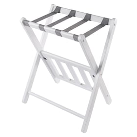 Winsome Wood Raya White Luggage Rack With Shelf