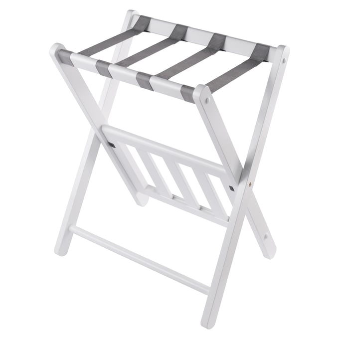 Winsome Wood Raya White Luggage Rack With Shelf WNS-12322