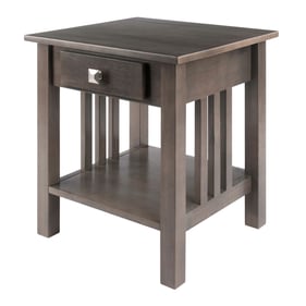 Winsome Stafford Oyster Gray Wood Accent Table