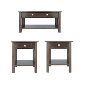 Winsome Stafford Oyster Gray Wood 3pc Coffee Table Set