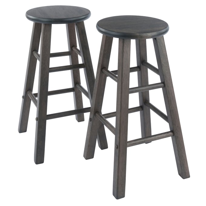 2 Winsome Element Oyster Gray Wood Counter Height Stools WNS-16274