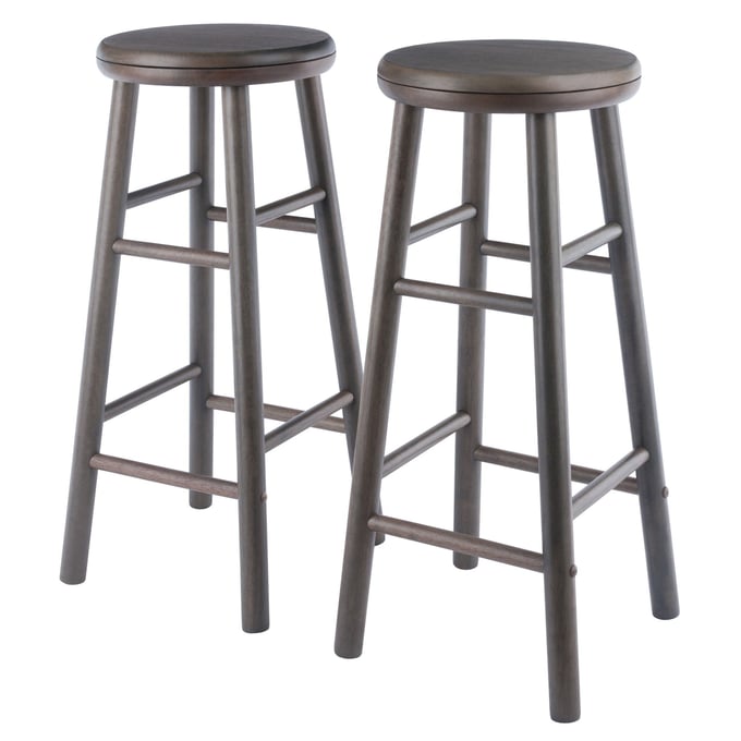 2 Winsome Shelby Oyster Gray Swivel Bar Stools WNS-16732