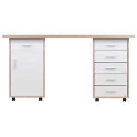 Winsome Kenner Reclaimed Wood White 3pc Office Door Desk