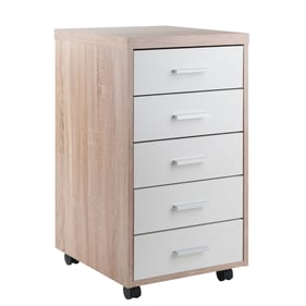 Winsome Kenner Reclaimed Wood White 5 Drawers Cabinet