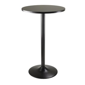 Winsome Obsidian Black Wood Round Pub Table