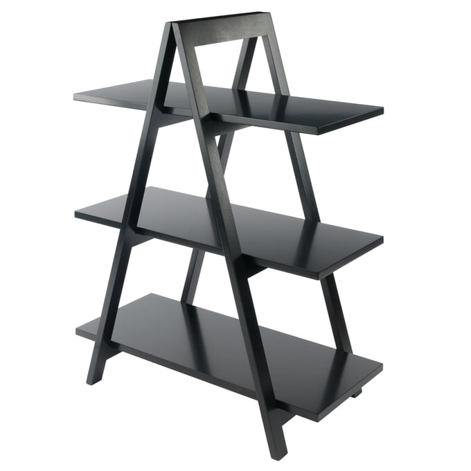 Winsome Aaron Black Wood 3 Tier A Frame Shelf WNS-20130