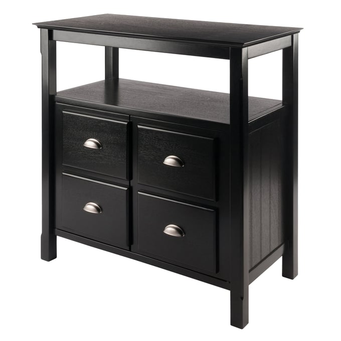 Winsome Timber Black Wood Buffet Cabinet WNS-20236