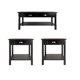 Winsome Timber Black Wood 3pc Coffee Table Set