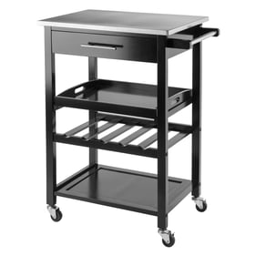 Winsome Anthony Black Utility Kitchen Cart