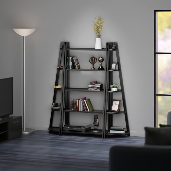 58 Adam A Frame Corner Shelf - Black - Winsome