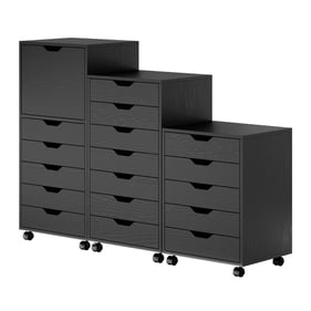 Winsome Wood Halifax Black 3pc Storage Cabinets