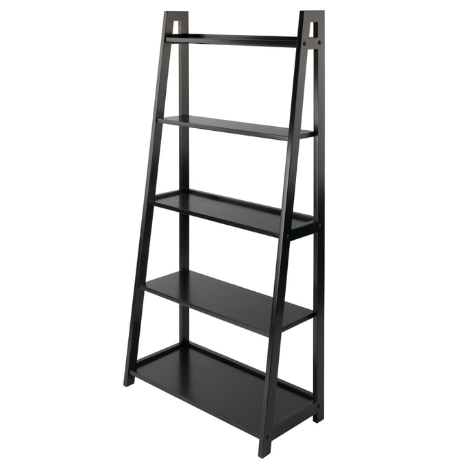 Winsome Aaron Black Wood 5 Tier A Frame Shelf WNS-20513