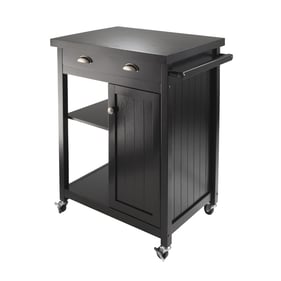 Winsome Timber Black Wood Kitchen Cart