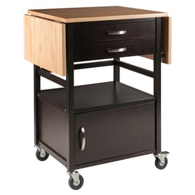 Winsome Bellini Coffee Natural Drop Leaf Kitchen Cart