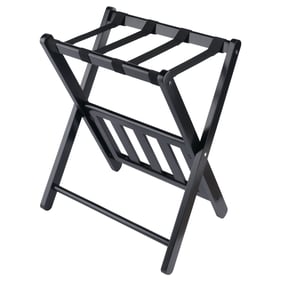 Winsome Wood Raya Black Luggage Rack With Shelf