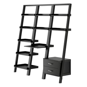 Winsome Wood Bellamy Black 3pc Leaning Shelves