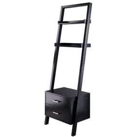 Winsome Bellamy Black 2 Drawers Leaning Shelf