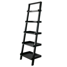 Winsome Bellamy Black 5 Tier Leaning Shelf