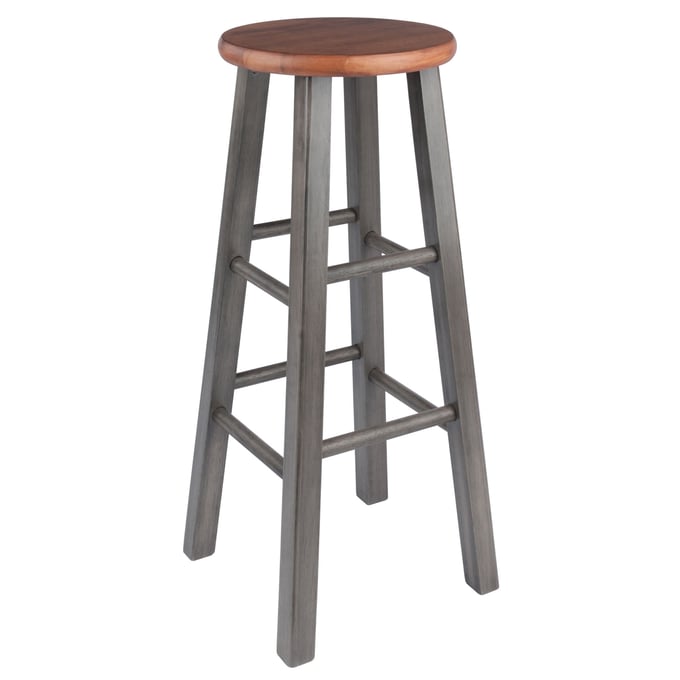 Winsome Ivy Teak Gray Wood Bar Stool WNS-36230