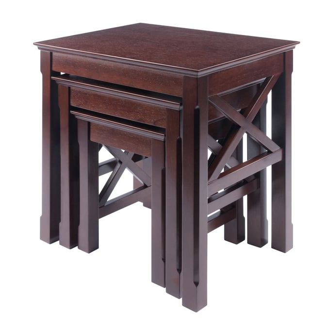 Winsome Xola Cappuccino Wood 3pc Nesting Table Set WNS-40333