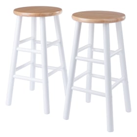 2 Winsome Huxton Natural White Wood Counter Height Stools