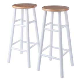 2 Winsome Huxton Natural White Wood Bar Stools