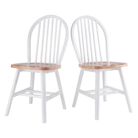 2 Winsome Windsor Natural White Wood Dining Chairs