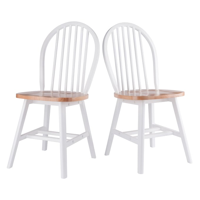 2 Winsome Windsor Natural White Wood Dining Chairs WNS-53837