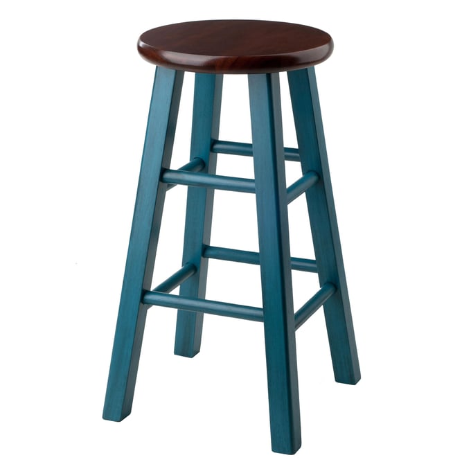 Winsome Ivy Teal Walnut Wood Counter Height Stool WNS-62224