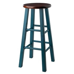 Winsome Ivy Teal Walnut Wood Bar Stool