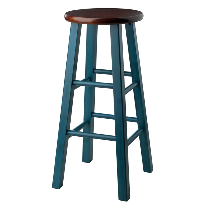 Winsome Ivy Teal Walnut Wood Bar Stool WNS-62230