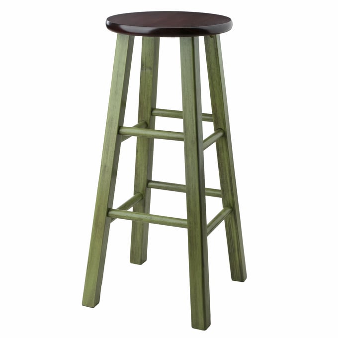 Winsome Ivy Green Walnut Wood Bar Stool WNS-64230