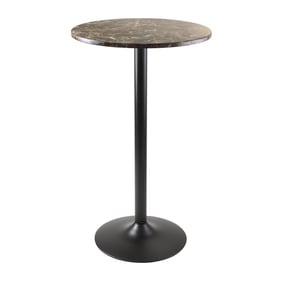 Winsome Cora Black Faux Marble Round Pub Table