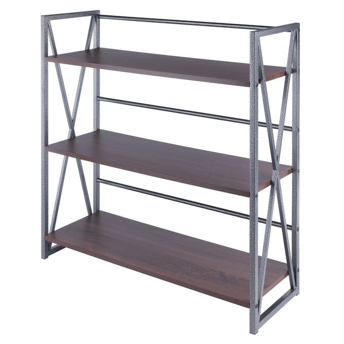 Winsome Isa Walnut Wood Graphite 3 Tier Shelf WNS-87336