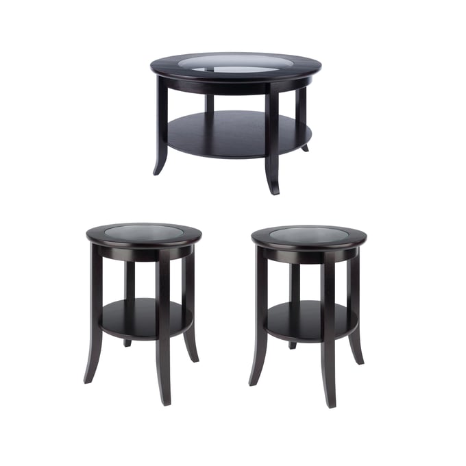 Winsome Genoa Espresso 3pc Coffee Table Set WNS-9243-OCT-S2