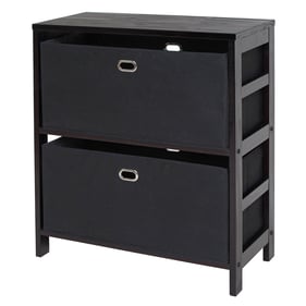 Winsome Torino Espresso Black 3pc Storage Shelf with Foldable Fabric Basket...